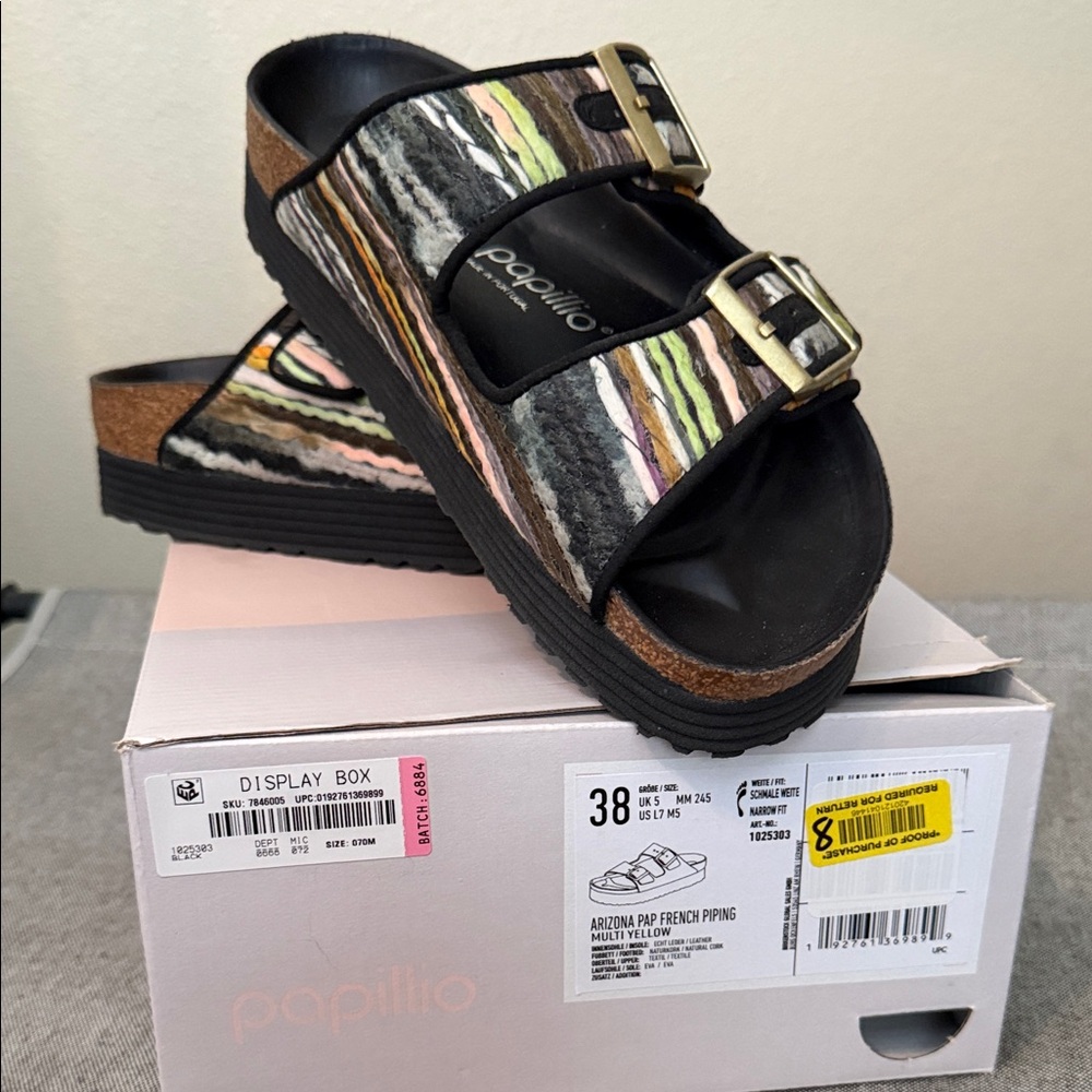Papillio women’s sandals  - Black and Multicolor Stripes